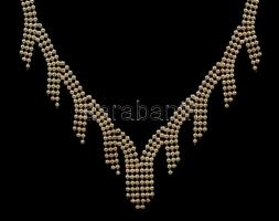 Ezüst(Ag) apró golyódíszes nyaklánc, jelzett, h: 43 cm, nettó: 12,1 g