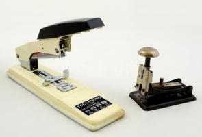 2 db régi tűzőgép (Derby ill. Yuen Chong), működnek, h: 26,5 cm