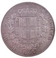 Olaszország 1875R 5L Ag "III. Viktor Emánuel" T:2,2- kis ph. Italy 1875R 5 Lire Ag "Vittorio Emanuele III" C:XF,VF small edge error