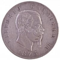 Olaszország 1875R 5L Ag "III. Viktor Emánuel" T:2,2- kis ph.
Italy 1875R 5 Lire Ag "...