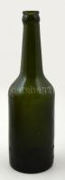 Dreher Haggenmacher-részvény Serfőzdék, Budapest Kőbánya feliratú sörösüveg, 0,45 l, alján kopásnyomokkal, m: 25 cm