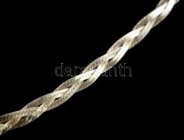 Ezüst(Ag) lapos fonott nyaklánc, jelzett, h: 43 cm, nettó: 7,9 g