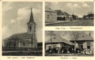 Izsa, Iza; Fő utca, Református templom, Frankl Miklós üzlete és saját kiadása / main square, church, shops (EK)