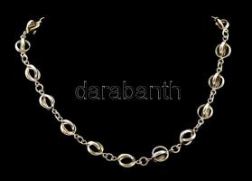 Ezüst(Ag) gömbmintás nyaklánc, állítható hosszúságú, jelzett, h: 45 cm, nettó: 14,3 g