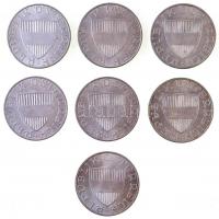 Ausztria 1967-1973. 10Sch Ag (7xklf) T:2,2- 
Austria 1967-1973. 10 Schilling Ag (7xdiff) C:XF,VF
K...