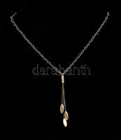 Ezüst(Ag) csüngős szívmintás nyaklánc, jelzett, h: 41 cm, nettó: 5,2 g