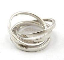 Ezüst(Ag) négyes gyűrű, jelzett, méret: 63, nettó: 10,8 g