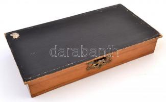 Keresztelő készlet tartó fa díszdoboz, 25,5×13,5×4,5 cm