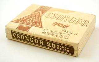 Csongor bontatlan karton szivar doboz, 20 db-os, 12×7 cm