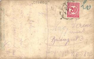 ~1930 A Dunai Flottila "Szeged" őrnaszádja folyamőrökkel a fedélzeten, csoportkép / Donau-...