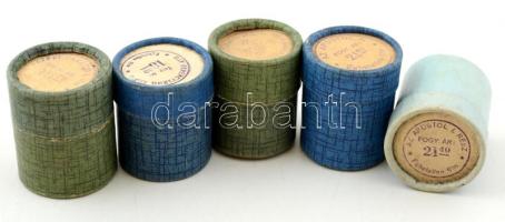 5 db papírdobozos diafilm, különféle tartalommal