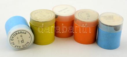 5 db műanyagdobozos diafilm, különféle tartalommal