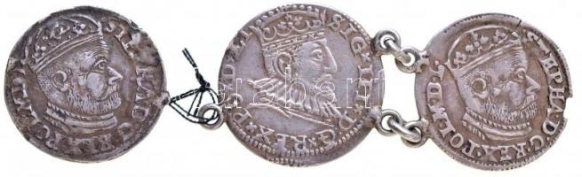 Lengyel Királyság 1585. 3Gr Ag "Báthory István" (2x) + 1591. 3Gr Ag "III. Zsigmond&qu...
