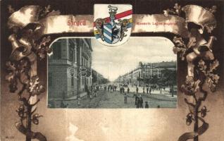 Szeged, Kossuth Lajos sugárút, címeres keretes litho