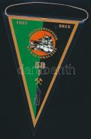 2015 Tihanyi Bányamérnök Találkozó 1957-2015 emlékzászló, 21x14 cm