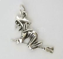 Ezüst(Ag) boszorkány függő, jelzett, 4x2 cm, nettó: 2,8 g