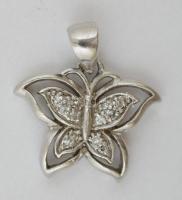 Ezüst(Ag) pillangó függő, jelzett, 2x2 cm, nettó: 2,8 g