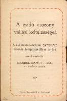 1927 A zsidó asszony vallási kötelessége