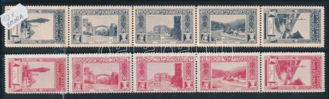 Két ötöscsík levélzáró gyermekvédelem, Bosznia tájakkal