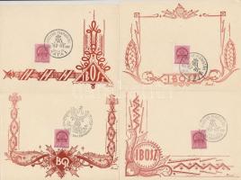 1942 6 db különféle Bozó grafikus emléklap