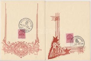 1942 6 db különféle Bozó grafikus emléklap