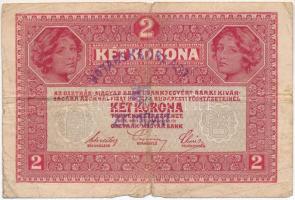 1917. 2K hamis felülbélyegzéssel (fake overprint) T:III- szakadás, ly. Adamo K6