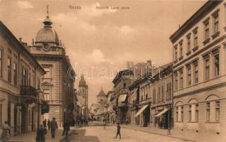 Kassa, Kosice; Kossuth Lajos utca üzletekkel / street view with shops