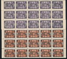 cca 1916 Hadsegélyező hivatal levélzáró ívek töredékekben 50f és 1K