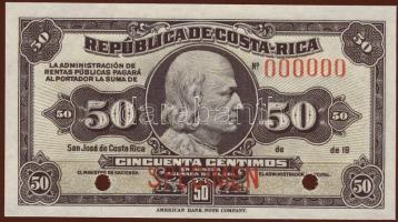 Costa Rica 1935. 50c "SPECIMEN 000" T:I