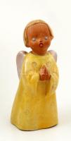 Papp Éva (1962-): Angyalka, festett mázas kerámia, hibátlan, m:12 cm
