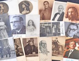 Kb. 134 db főleg RÉGI híres emberek motívumlap, vegyes minőség / Cca. 134 mostly pre-1945 famous people motive cards, mixed quality