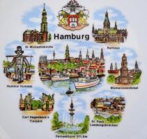 5 db porcelán falitányér, matricásak, hibátlanok, d: 16 és 24,5 cm