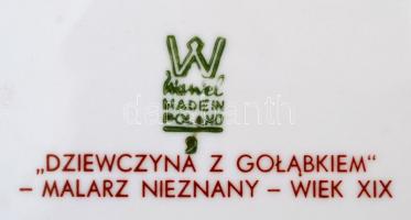 5 db porcelán falitányér, matricásak, hibátlanok, d: 16 és 24,5 cm