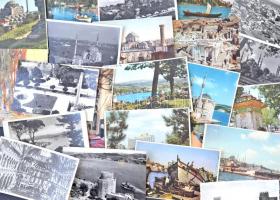 Kb. 76 db főleg RÉGI török városképes lap, vegyes minőség / Cca. 76 mostly pre-1945 Turkish town-view postcards, mixed quality