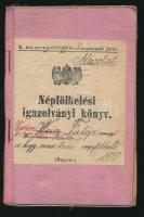 1908-1910 M. Kir. Ung megyei 36. népfölkelő járás által kiállított népfölkelési igazolványi könyv