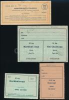 cca 1940 kb 15 db különböző élelmiszerjegy
