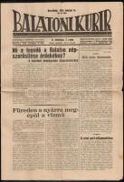 1934 A Balatoni Kurír egy száma. - Hogyan népszerűsítsük a Balatont?