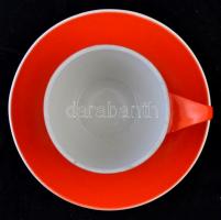 Zsolnay retro mokkás csésze és alj ( 2 db), jelzett, hibátlan