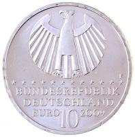 Németország 2009F 10EUR Ag "A Kepler törvények 400. évfordulója" T:1,1-(PP) ujjlenyomat Germany 2009F 10 Euro Ag "400th Anniversary - Kepler's Laws" C:UNC,AU(PP) fingerprint KM#280