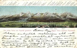 Tátra, Poprádról nézve / view from Poprad, mountains (lyukak / holes)