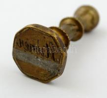 Régi réz pecsétnyomó, "Steiner" felirattal, sérült, h: 4,5 cm