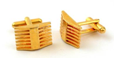 1 pár aranyszínű mandzsettagomb, dobozban