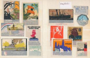 13 db hajózás témájú levélzáró / Ships thematic poster stamps