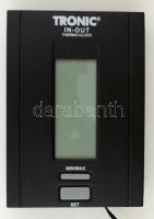 Külső-, belső hőmérséklet mérésére alkalmas hőmérő, használati útmutatóval, működőképes állapotban, 10x7x2,5 cm