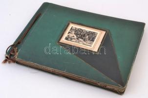 cca 1930-1980 Családi fotóalbum, több generáció fényképeivel, részben feliratozva, köztük katonai is...