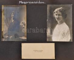 cca 1930-1940 Magyarcsanád, 4 db fotó kartonra ragasztva, feliratozva, különböző méretben
