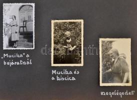 cca 1930-1940 Fotóalbumlap katonai fotókkal (katona kitüntetésekkel, gyerek katonaöltözetben), közte...