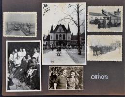 cca 1930-1940 Katonafotók, közte családi életképekkel is, kartonra ragasztva, összesen 12 db,különböző méretben