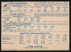 cca 1930 Trieszti hajótársaság reklám lapja és menetrendje  / Triest ship company advertising 12x18 ...