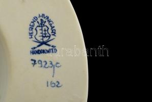 Herendi rózsás gyertyatartó, kézzel festett, jelzett, hibátlan, d:12 cm